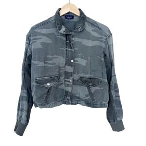 Splendid Camo Print Linen Blend Jacket Sz XS